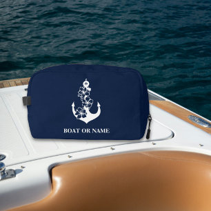 Nautische Flotte für den floralen Anker Waschbeutel