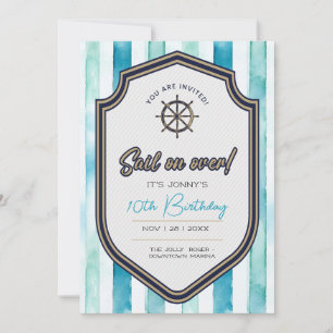 Nautische Geburtstagskarte zum Thema. 10. Einladung