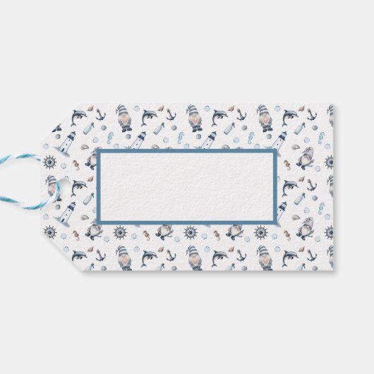 Nautische Gnome! Geschenkanhänger (Rückseite Horizontal)