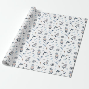 Nautische Gnome! Geschenkpapier