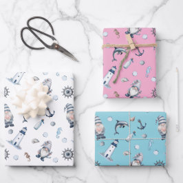 Nautische Gnome! Geschenkpapier Set