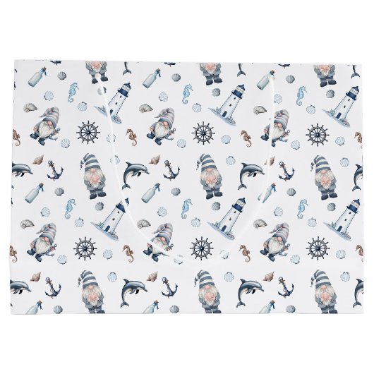 Nautische Gnome! Große Geschenktüte (Rückseite)