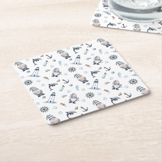 Nautische Gnome! Rechteckiger Pappuntersetzer (angewinkelt)