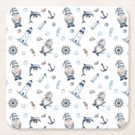 Nautische Gnome! Rechteckiger Pappuntersetzer