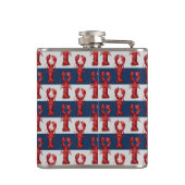 Nautische Harnstuben auf Navy Blue und Gray Stripe Flachmann (Rückseite)