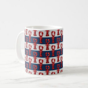 Nautische Harnstuben auf Navy Blue und Gray Stripe Kaffeetasse
