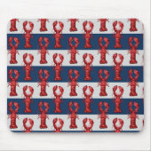 Nautische Harnstuben auf Navy Blue und Gray Stripe Mousepad (Vorne)