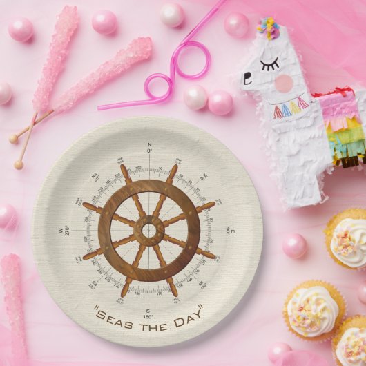 Nautische Helme und Kompass Pappteller (Party)