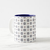 Nautische Helme Zweifarbige Tasse (Vorderseite Links)