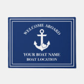 Nautische Herzwillkommen an Bord des Herzkranzhack Fußmatte (Vorderseite)