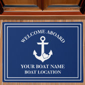 Nautische Herzwillkommen an Bord des Herzkranzhack Fußmatte