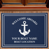 Nautische Herzwillkommen an Bord des Herzkranzhack Fußmatte
