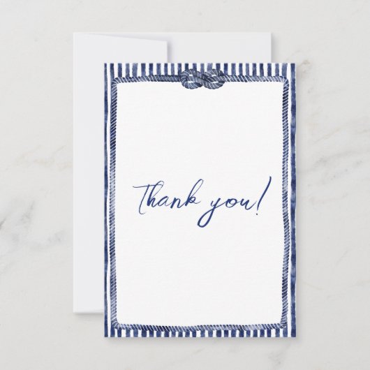 Nautische Hochzeit an der Küste Dankeskarte (Vorderseite)