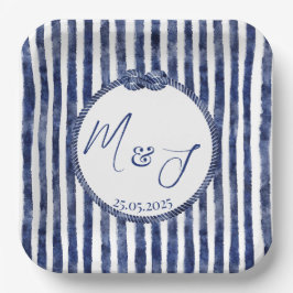 Nautische Hochzeit an der Küste Pappteller