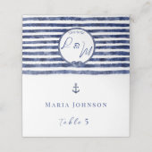 Nautische Hochzeit an der Küste Platzkarte (Außenseite Aufgefaltet)