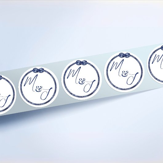 Nautische Hochzeit an der Küste Runder Aufkleber