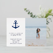 Nautische Hochzeit im Anker-Foto speichern das Dat Folieneinladung (Stehend vorne)