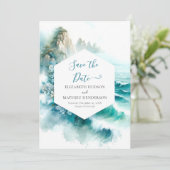 Nautische Hochzeit in der digitalen Romantik Save The Date (Stehend Vorderseite)