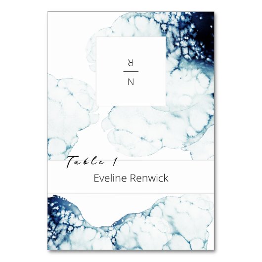 Nautische Hochzeit in Urlaubsort Folbare Platzkart Tischnummer (Vorderseite)