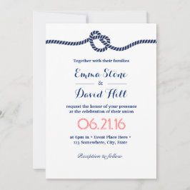 Nautische Hochzeit Minimalistische Marine bindet d Einladung