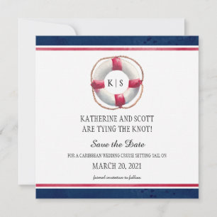 Nautische Hochzeit mit handgemalten Lebensbehälter Save The Date