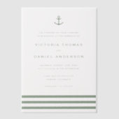 Nautische Hochzeit mit moderner Magensonde Pergament Einladungen (Vorderseite)