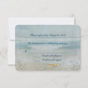 Nautische Hochzeit mit Seestern-UAWG RSVP Karte