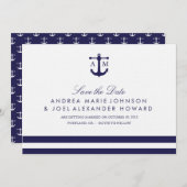 Nautische Hochzeit rettet das Datum Save The Date (Vorne/Hinten)