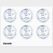 Nautische Hochzeit - Sie knüpft den Knoten - Braut Runder Aufkleber (Blatt)