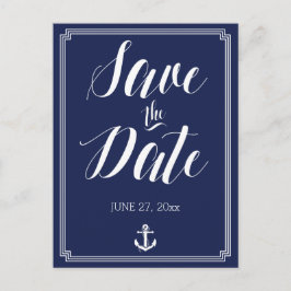 Nautische Hochzeit speichert das Datum Postkarten- Ankündigungspostkarte