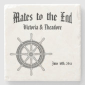 Nautische Hochzeit Steinuntersetzer (Vorderseite)