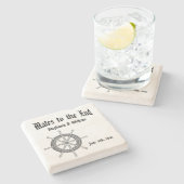 Nautische Hochzeit Steinuntersetzer (Seitenansicht)