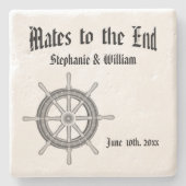 Nautische Hochzeit Steinuntersetzer (Vorderseite)