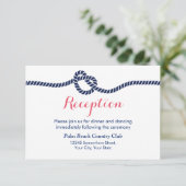 Nautische Hochzeit verbindet den Empfang des Knote Begleitkarte (Stehend Vorderseite)