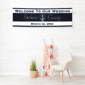 Nautische Hochzeitsbanner - 2,5' x 8' Banner (Insitu)
