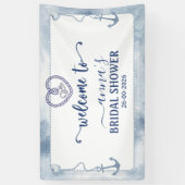 Nautische Hochzeitsdusche Anker Aquarell Begrüßung Banner (Vertikal)