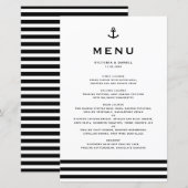 Nautische Hochzeitskarte für moderne Black Anchor (Vorne/Hinten)