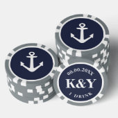 Nautische Hochzeitsmarke für Poker Chip Token für  (Stapel)