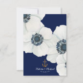 Nautische Hochzeitsnachricht in einer Flasche RSVP Karte (Rückseite)