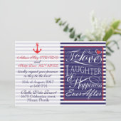 Nautische Hochzeitsplanung Einladung (Stehend Vorderseite)