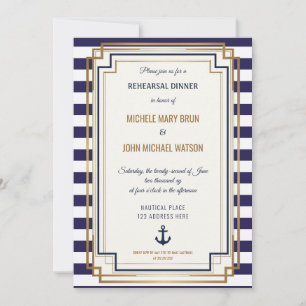 Nautische Hochzeitsprobe-Dinner-Einladung Einladung