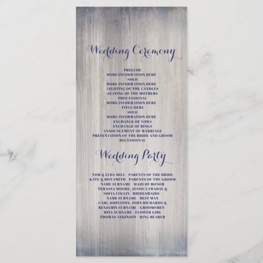 Nautische Hochzeitsprogramme für Golden Anchor Programm (Rückseite)