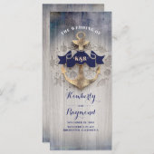 Nautische Hochzeitsprogramme für Golden Anchor Programm (Vorne/Hinten)