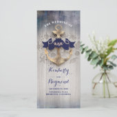 Nautische Hochzeitsprogramme für Golden Anchor Programm (Stehend Vorderseite)