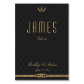 Nautische Hochzeitstisch-Platzkarten für Schwarz u Tischnummer (Rückseite)