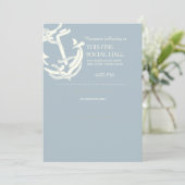 Nautische Hochzeitsunterkünfte in Gold Anchor Einladung (Stehend Vorderseite)