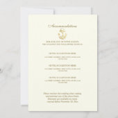 Nautische Hochzeitsunterkünfte in Gold Anchor Einladung (Rückseite)