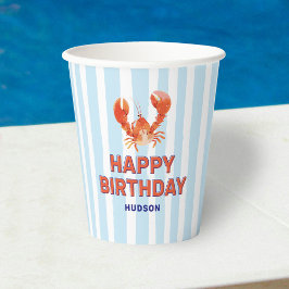 Nautische Hummer-Kinder Alles Gute zum Geburtstag Pappbecher