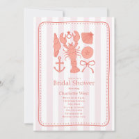 Nautische Hummer-Muscheln Rosa Bow-Brautparty