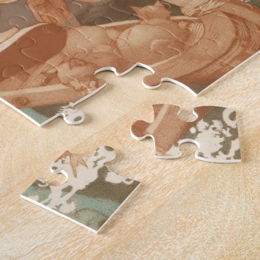 Nautische Illustration des alten Mannes, das Schif Puzzle (Seite)